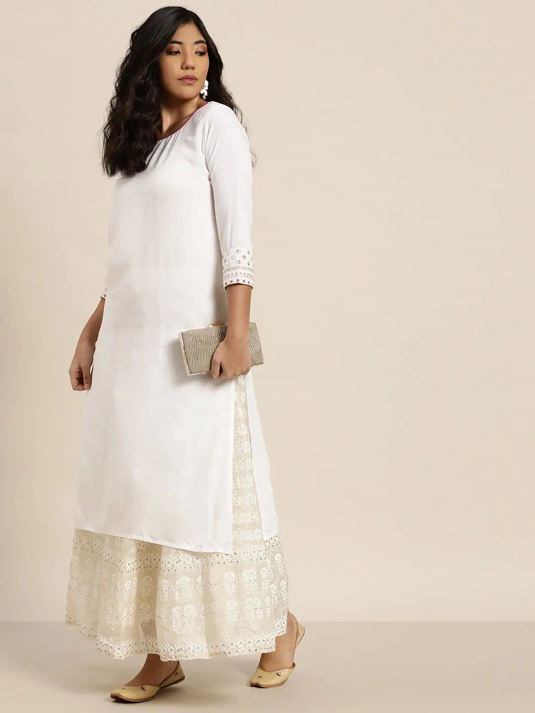 Elegant White Embroidered Kurta - Stylish Indian Kurtis for Women