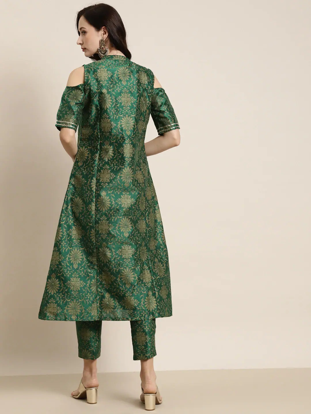 Green Floral Kurta: Stylish Indian Kurta for Women