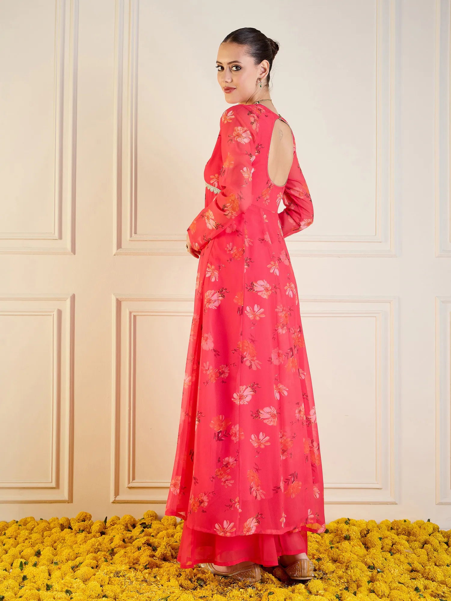 Fuchsia Floral Anarkali Kurta | Stylish Women's Anarkali Dress