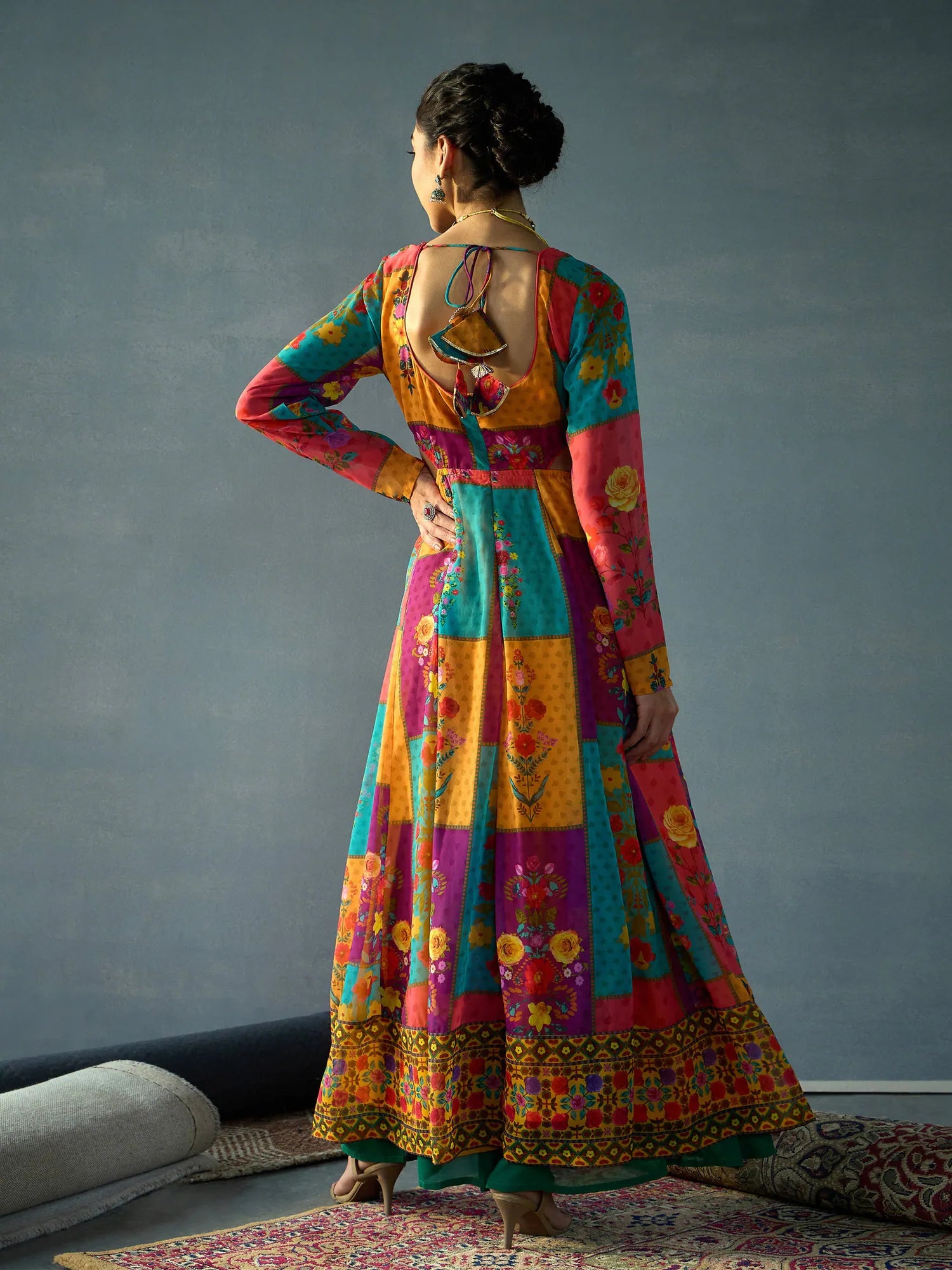Red & Yellow Anarkali Kurta | Printed Indian Kurtis Online