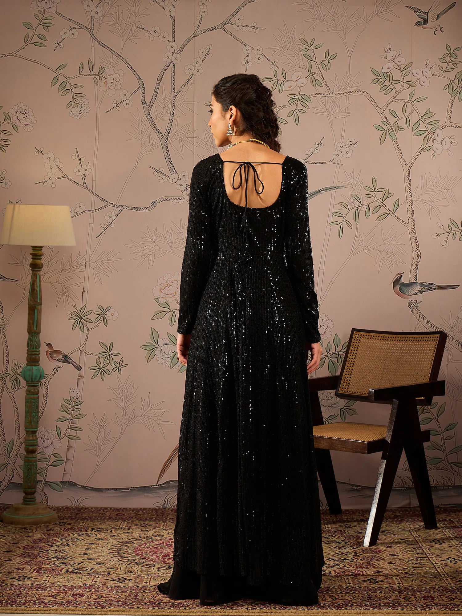 Black Sequined Anarkali Kurta | Stylish Anarkali Suits for Women