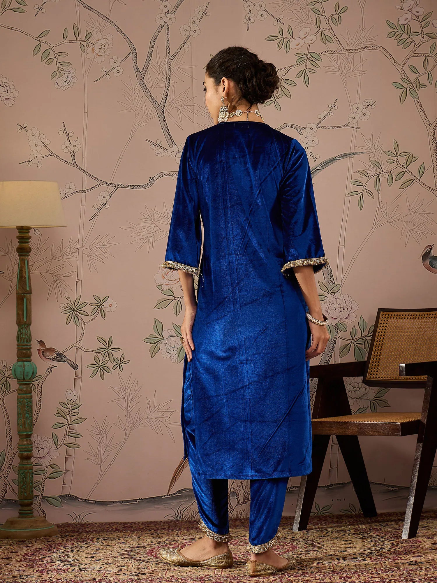 Royal Blue Embroidered Kurta | Indian Kurtas for Women Online