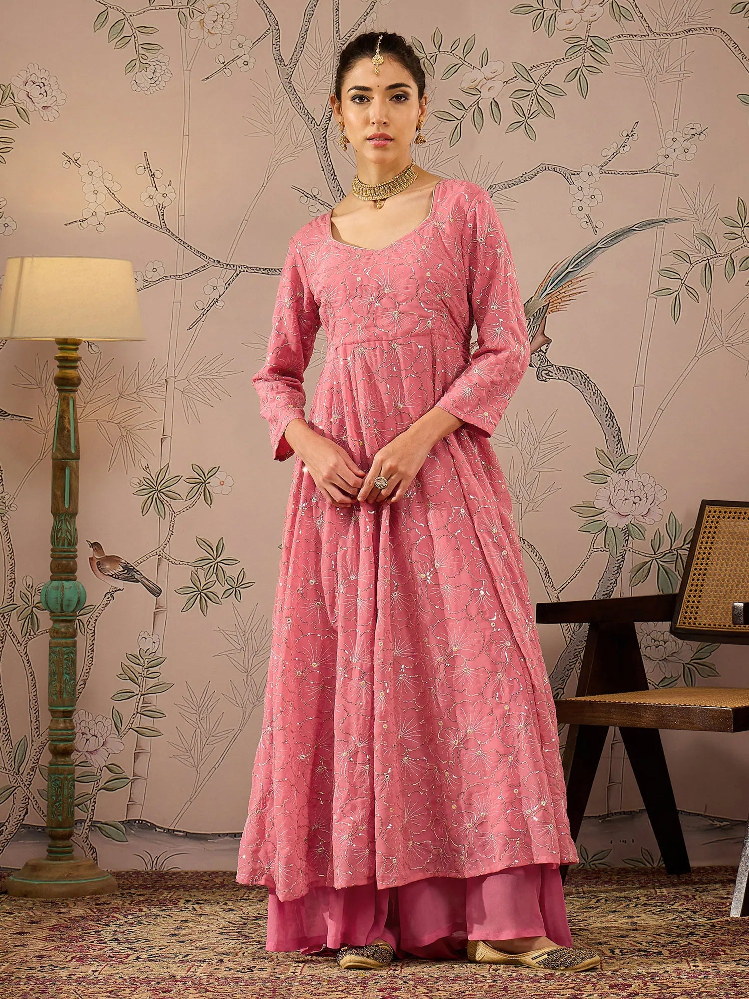 Pink Sequins Anarkali Kurta: Shop Stylish Anarkali Suits Online