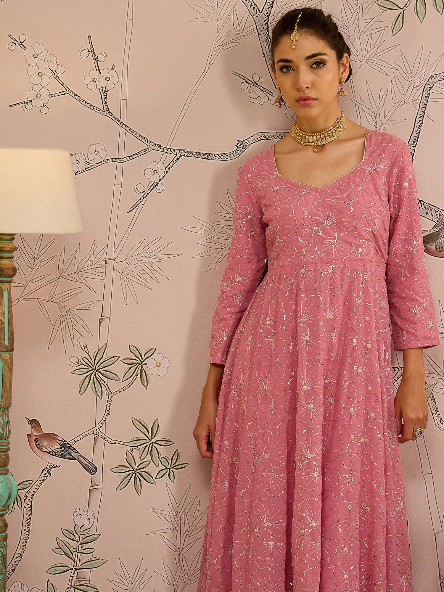 Pink Sequins Anarkali Kurta: Shop Stylish Anarkali Suits Online