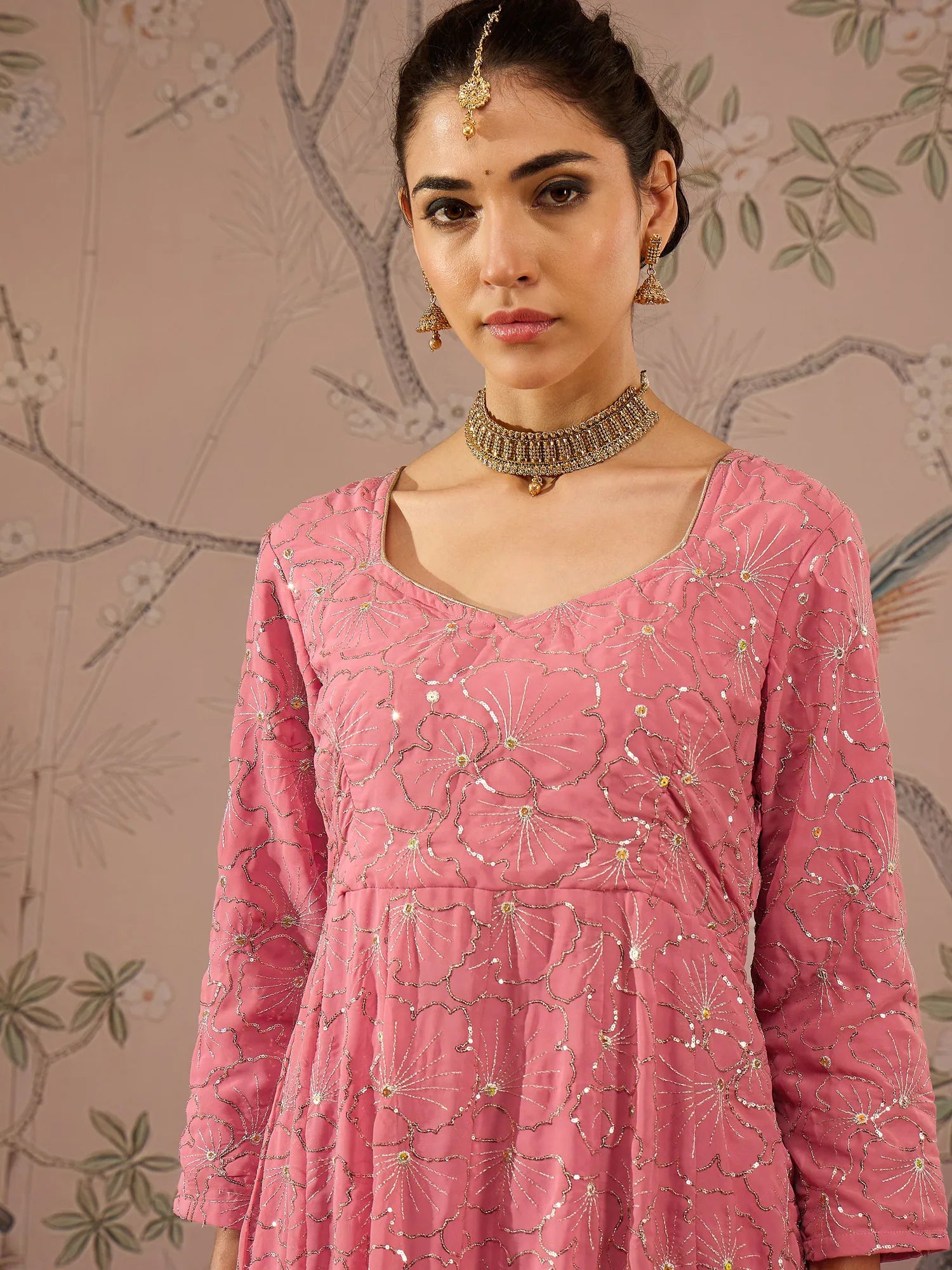 Pink Sequins Anarkali Kurta: Shop Stylish Anarkali Suits Online