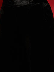 Women Black Velvet Embroidered Short Kurta With Palazzo Pants-SHKUR00500_SHPAN51057