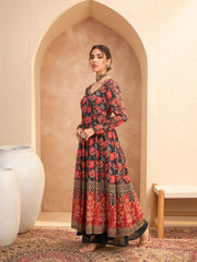 Women Green Floral Sweetheart Neck Anarkali Kurta-SHKUR35006