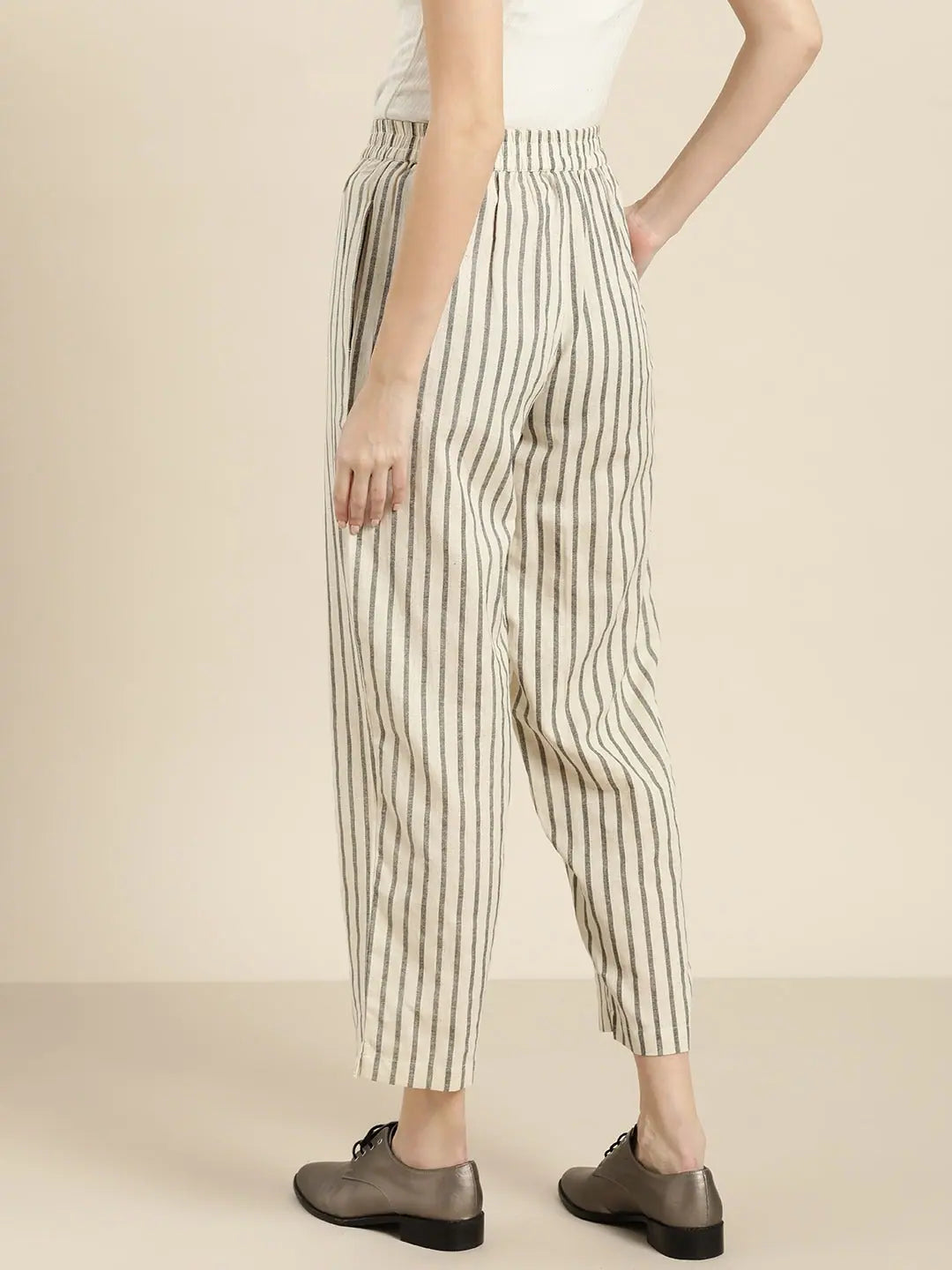 Grey Striped Pants