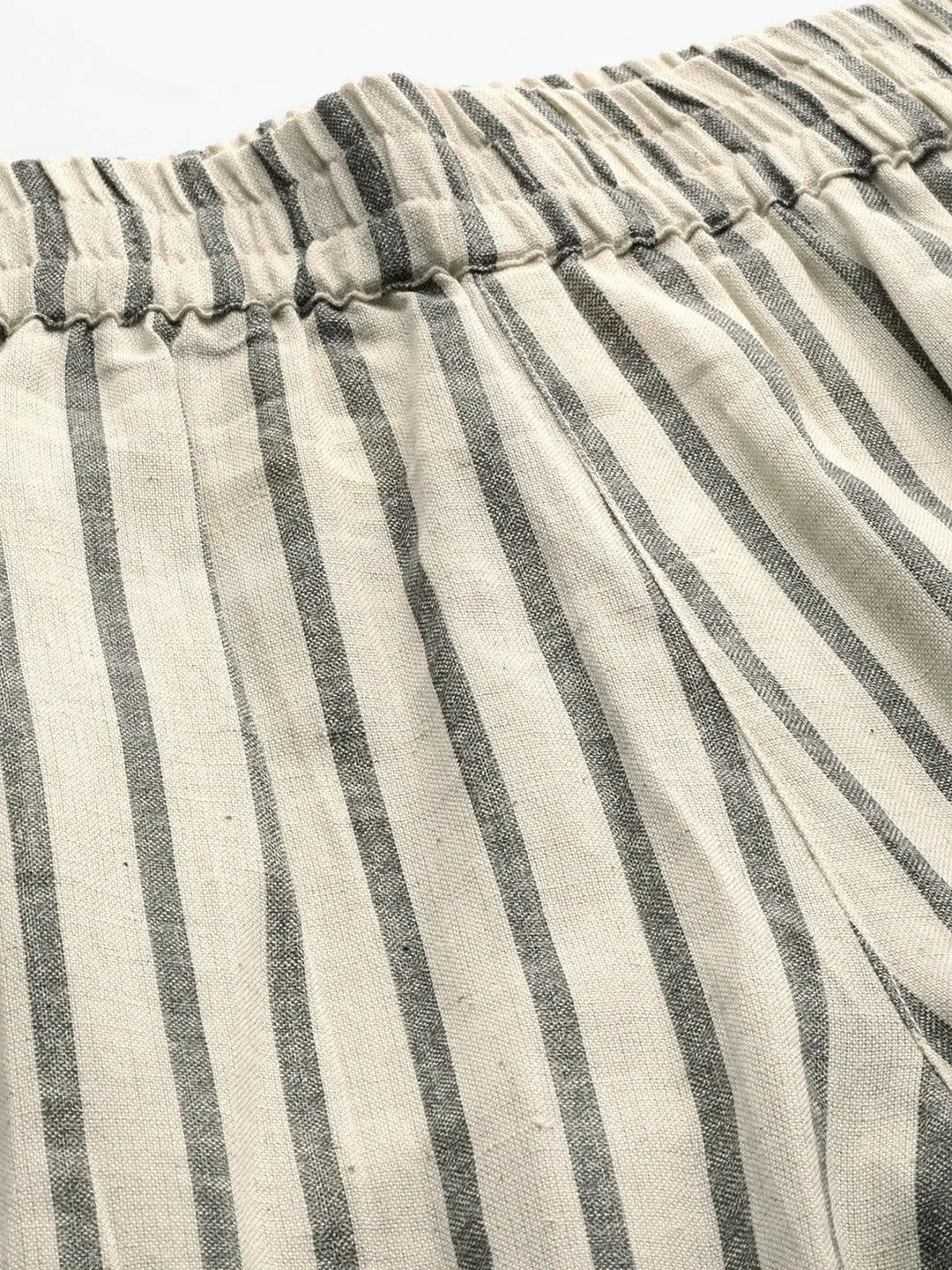 Grey Striped Palazzo Pants for Women - Cotton Flex Designer