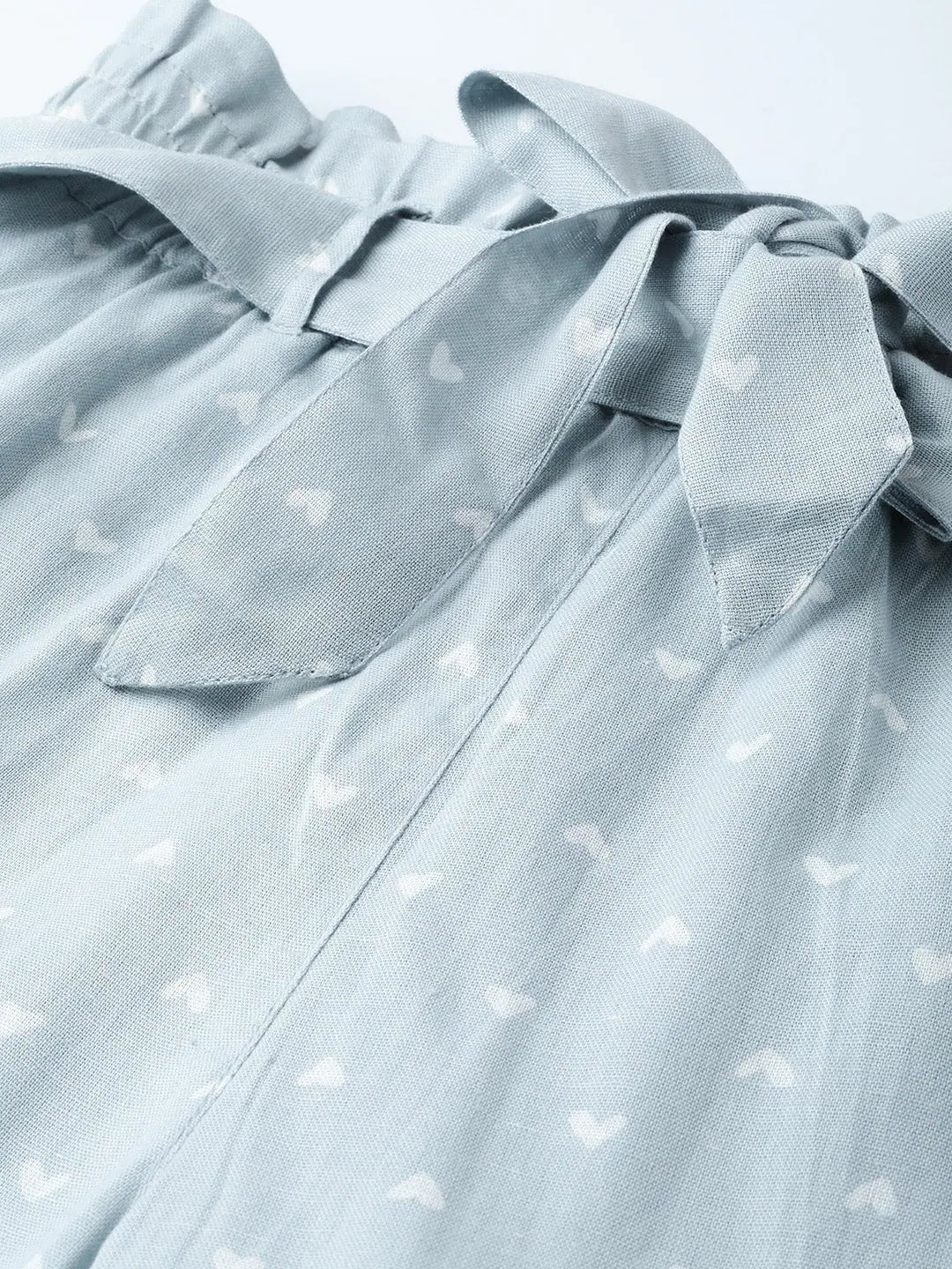 Blue Heart Print Tapered Pants - Ethnic Pants for Women