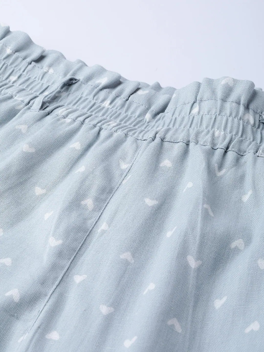 Blue Heart Print Tapered Pants - Ethnic Pants for Women