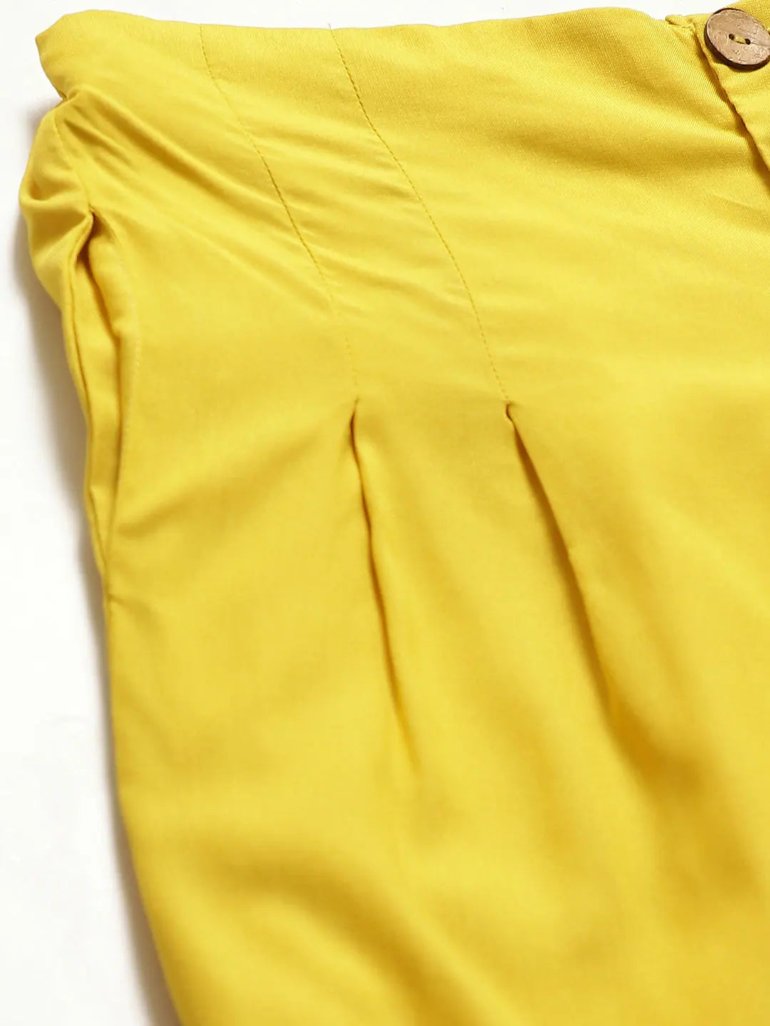 Yellow Pleated Culottes | High Waisted Palazzo Pants for Women