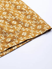 Mustard Foil Print Flared Liva Pants