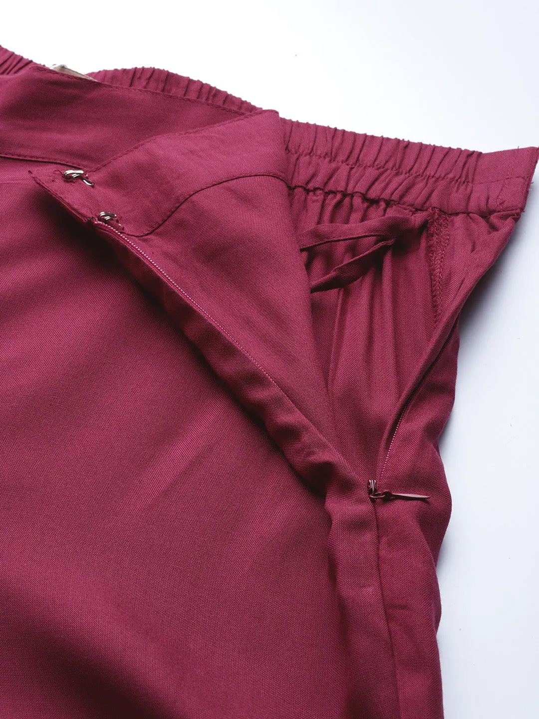 Burgundy Frilly Liva Palazzo Pants | Ethnic Pants for Women