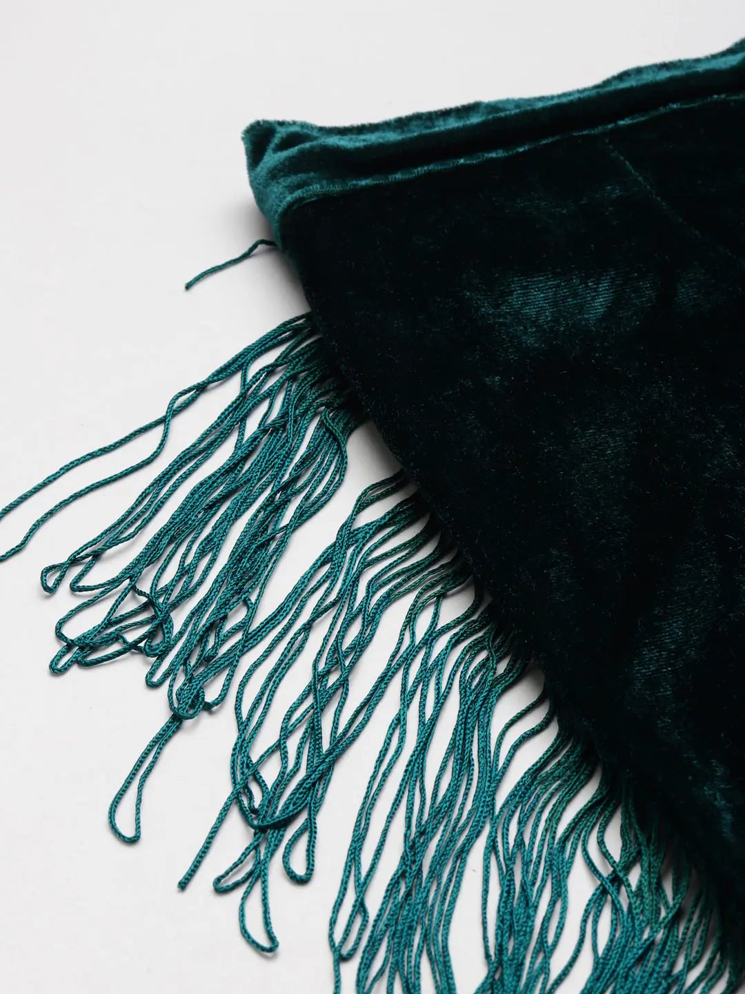 Teal Velvet Fringe Tulip Pants - Designer Ethnic Pants Women