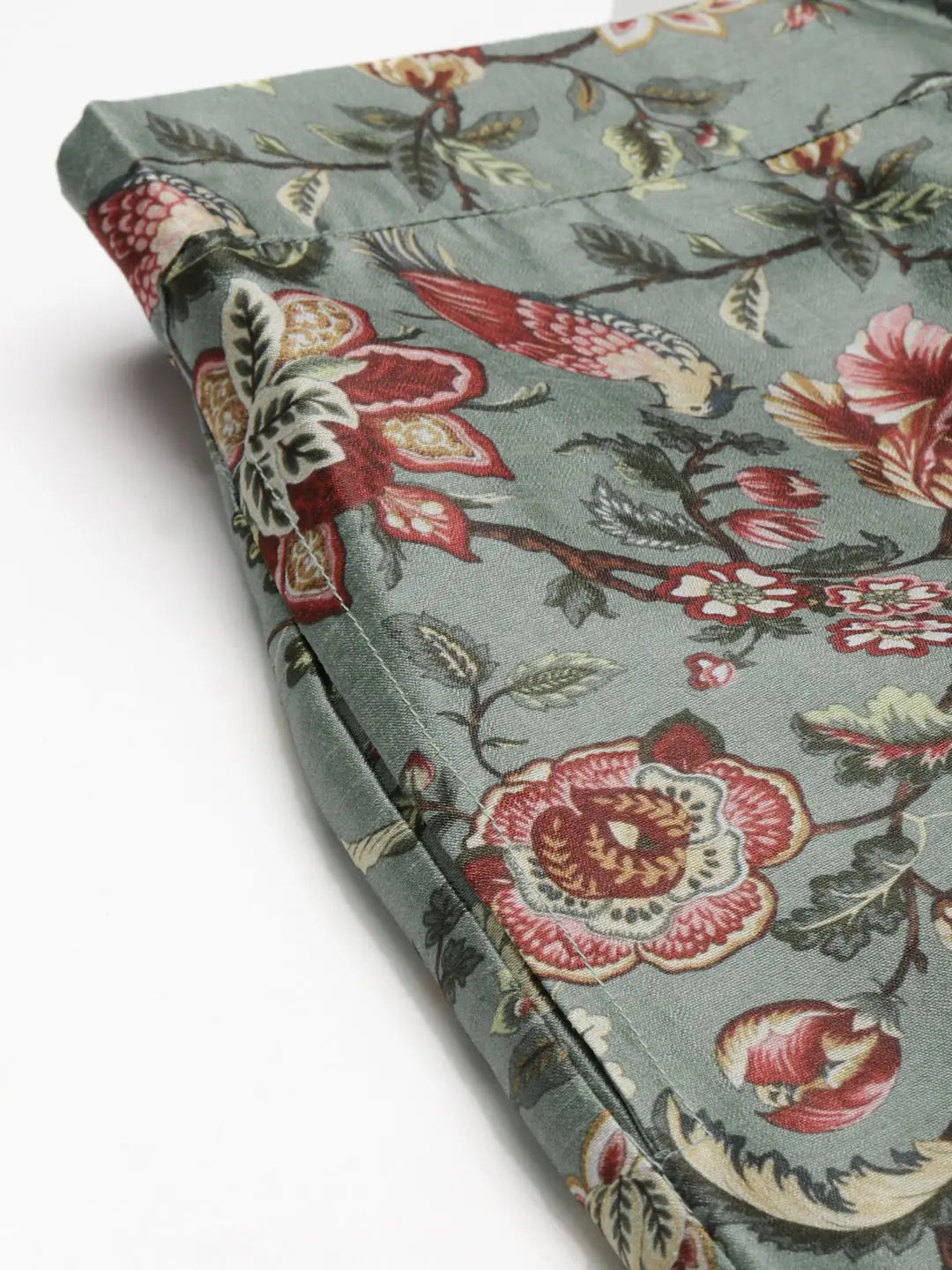 Olive Floral Palazzo Pants for Women | High Waisted Trousers
