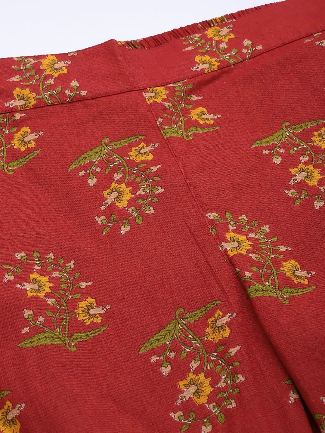 Rust Floral Pencil Pants | Designer Ethnic Pants for Women