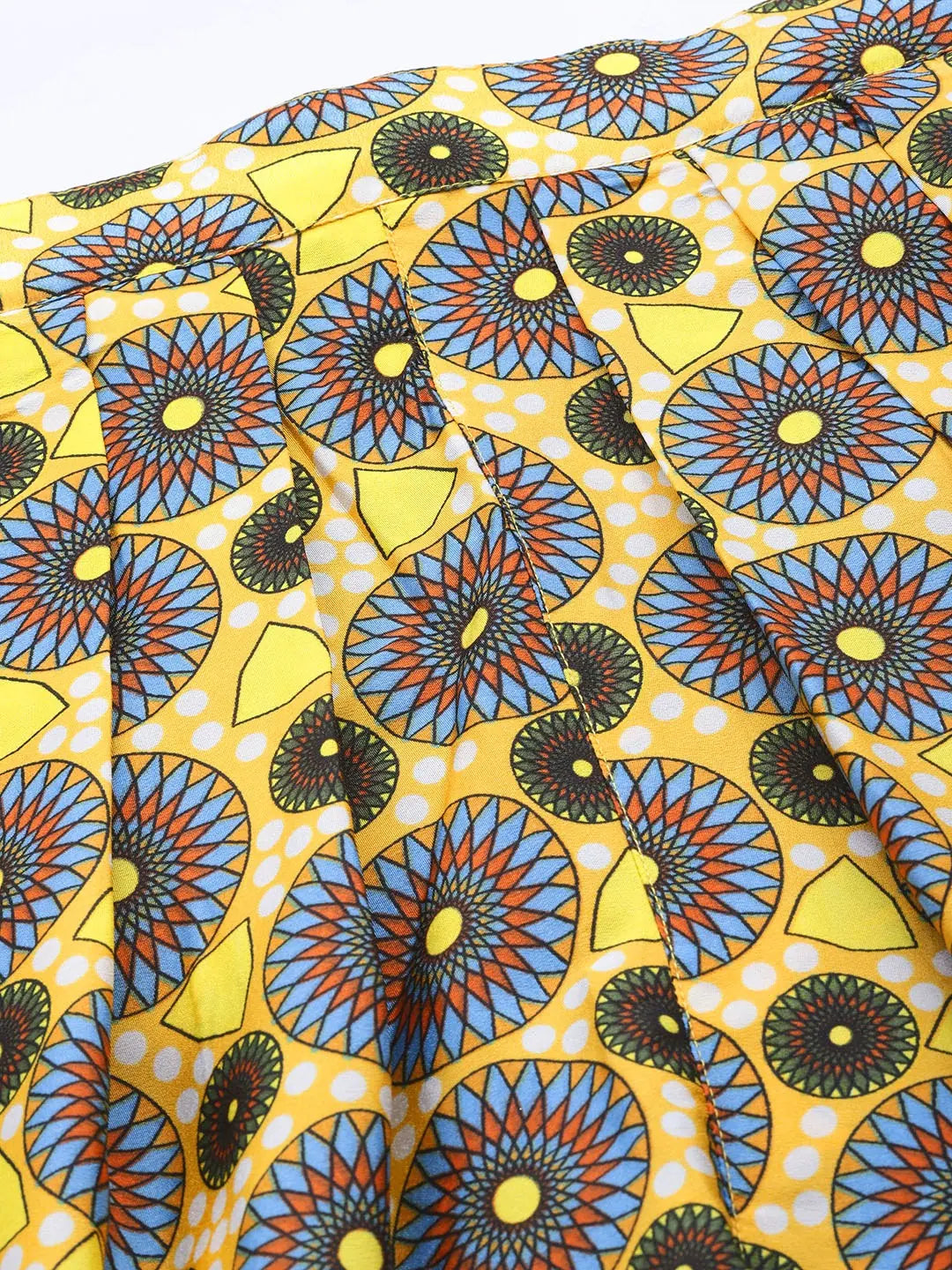 Yellow Geometric Dhoti Pants | Designer Ethnic Pants for Women