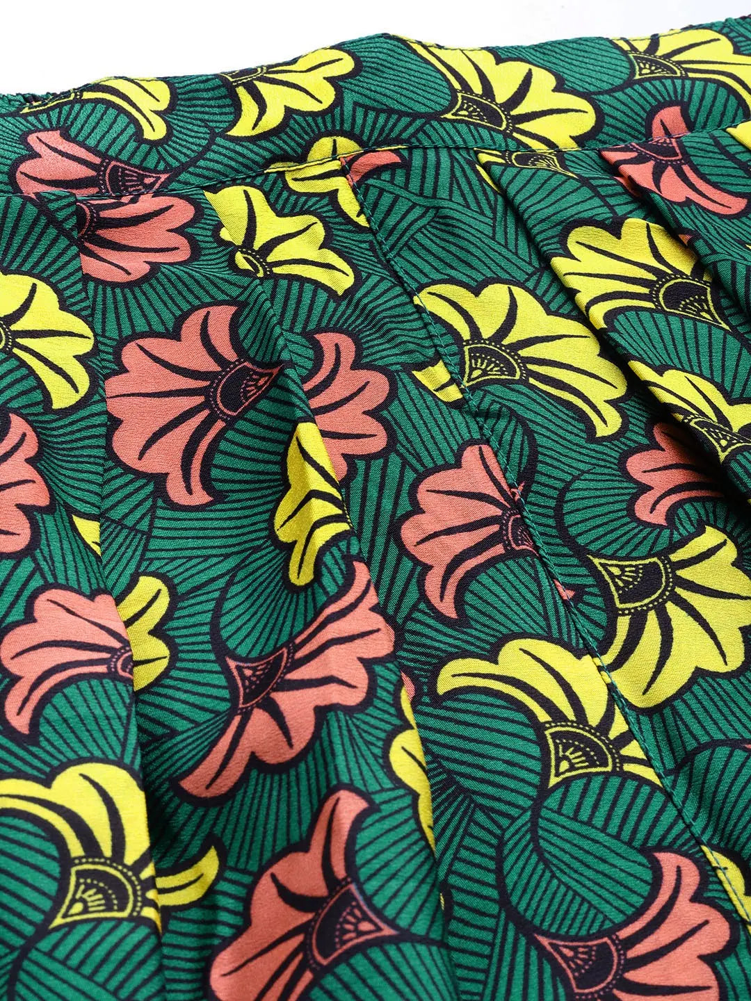 Teal Floral Dhoti Pants - Stylish Ethnic Pants for Women Online