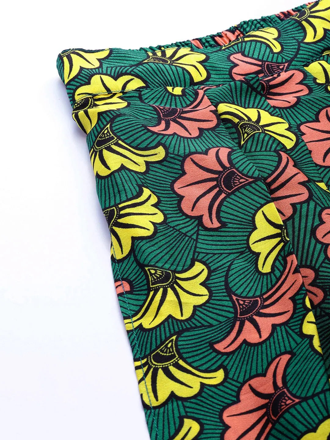 Teal Floral Dhoti Pants - Stylish Ethnic Pants for Women Online