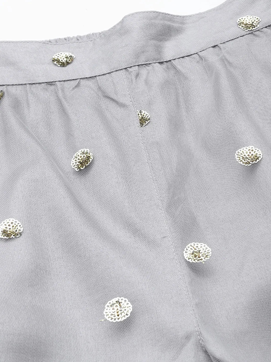 Steel Grey Tulle Frilly Sharara Pants | Designer Ethnic Pants