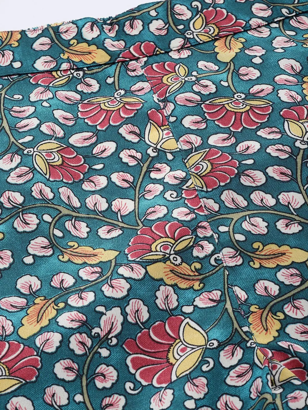 Teal Floral Gathered Sharara Pants | Ethnic Palazzo Pants