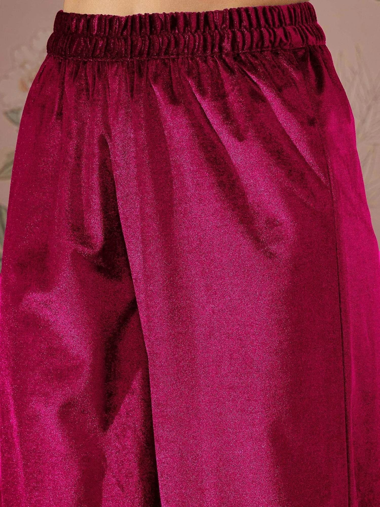 Fuchsia Velvet Straight Pants | Women's Western Wear