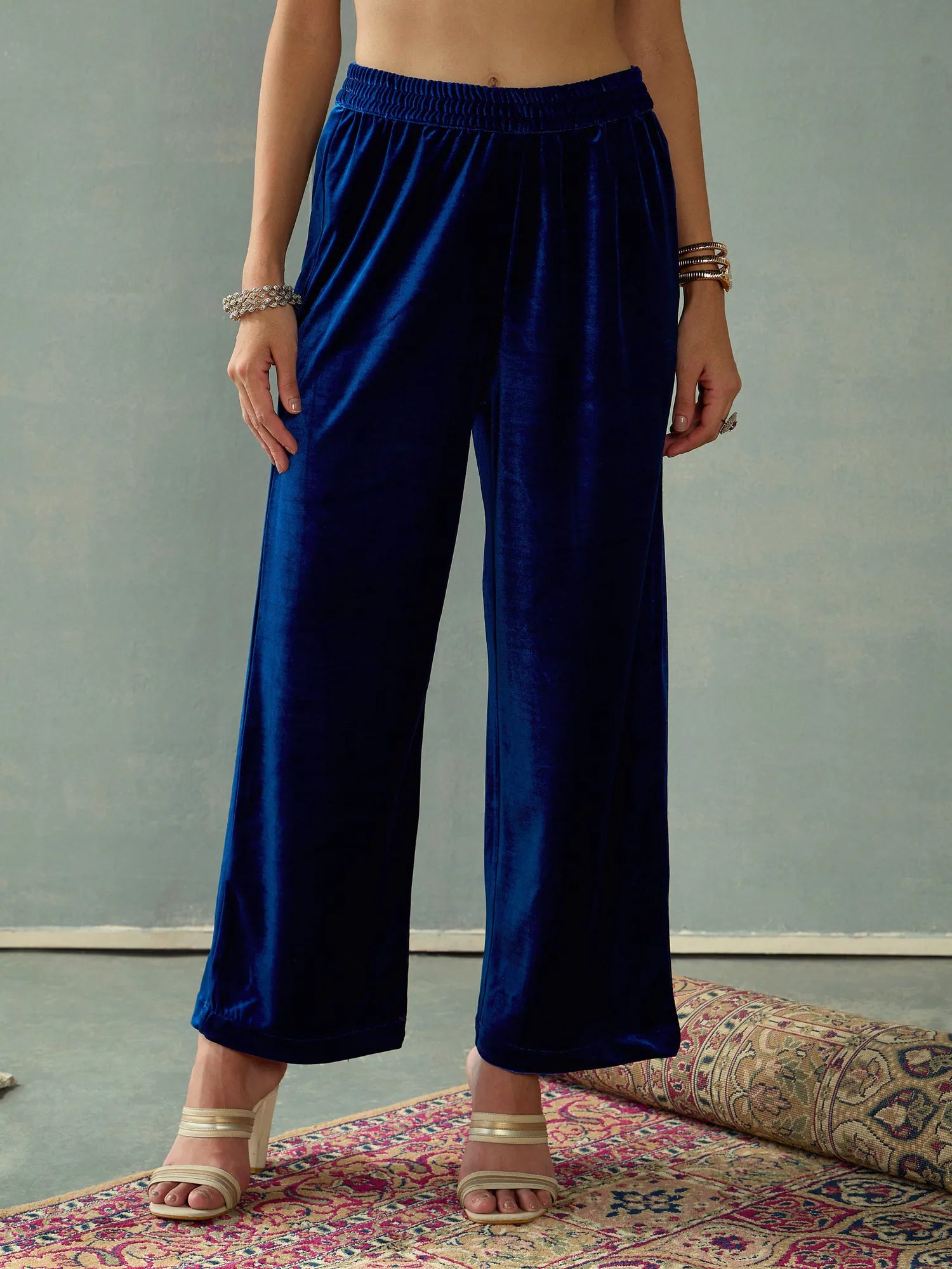 Royal Blue Velvet Pants | Women's Western Outfits