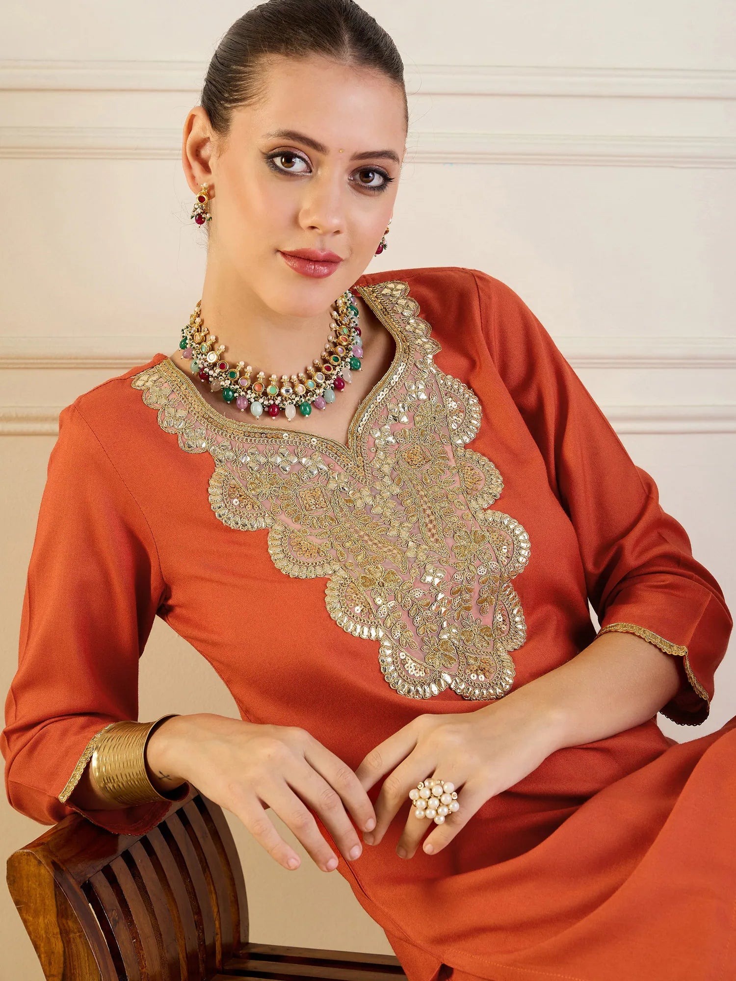 Embroidered Kurta Dhoti Skirt Set - Women's Lehenga Collection