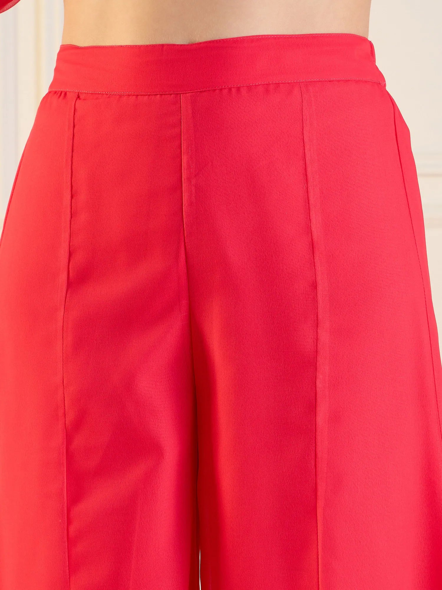 Fuchsia Floral Co Ord Sets with Peplum Top & Flared Pants
