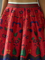 Women Mustard Multi Floral Blazer Top With Anarkali Skirt-SHSET96058