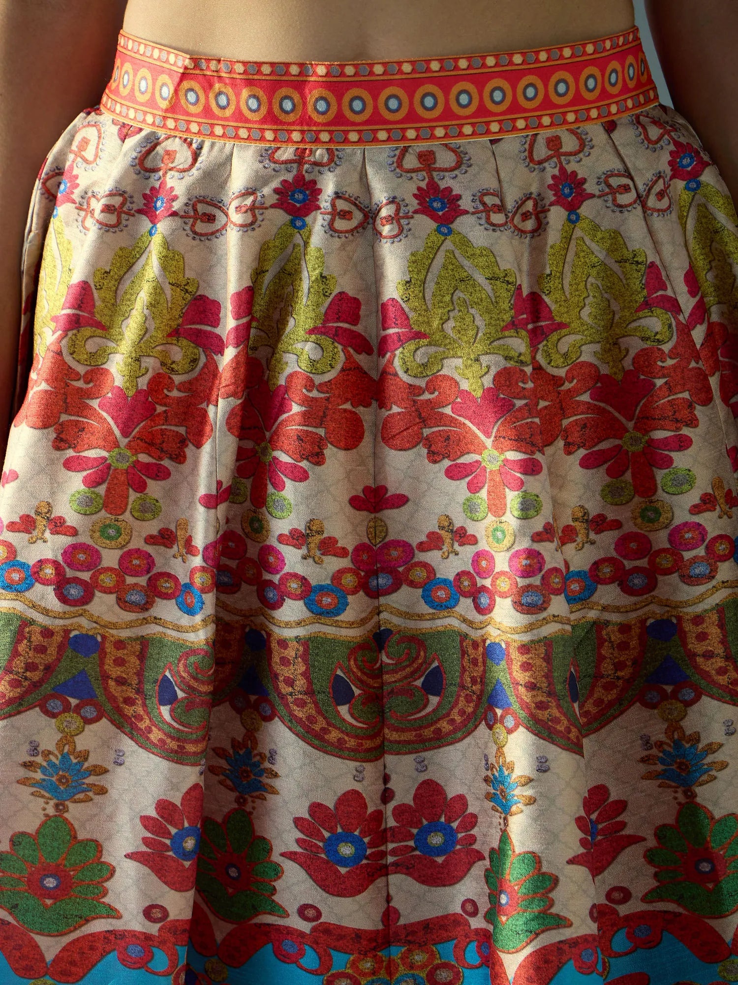 Floral Lehenga Choli Set: Beige Blazer & Anarkali Skirt | Women