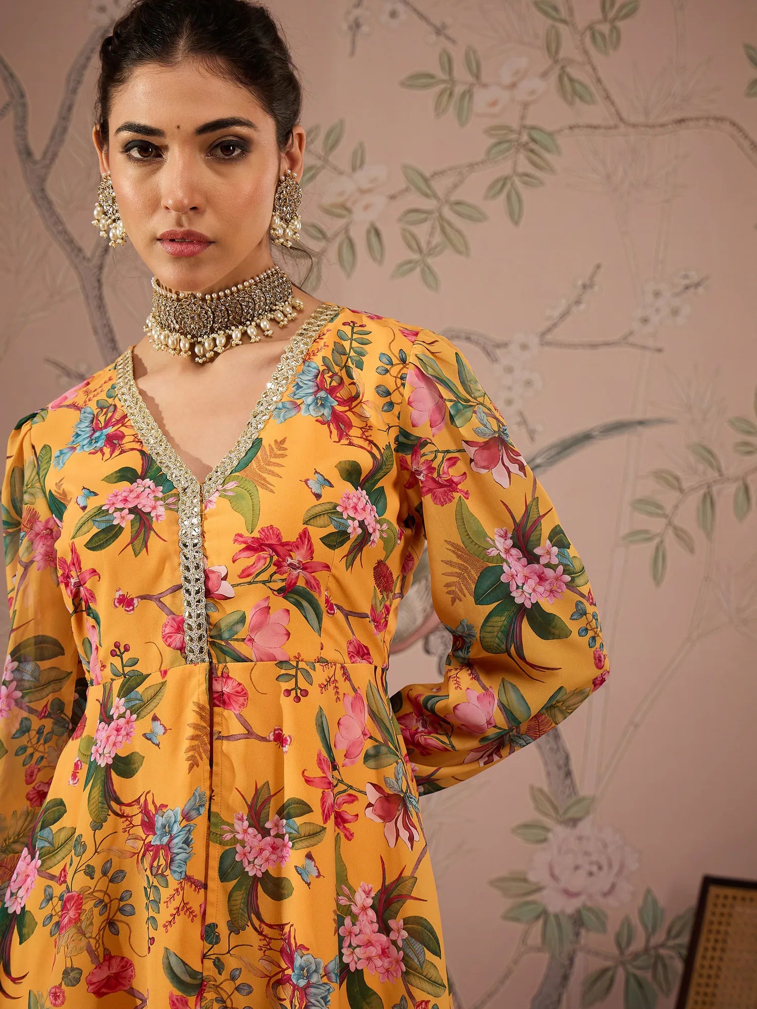 Yellow Floral Sharara Set for Women | Designer Sharara Suits