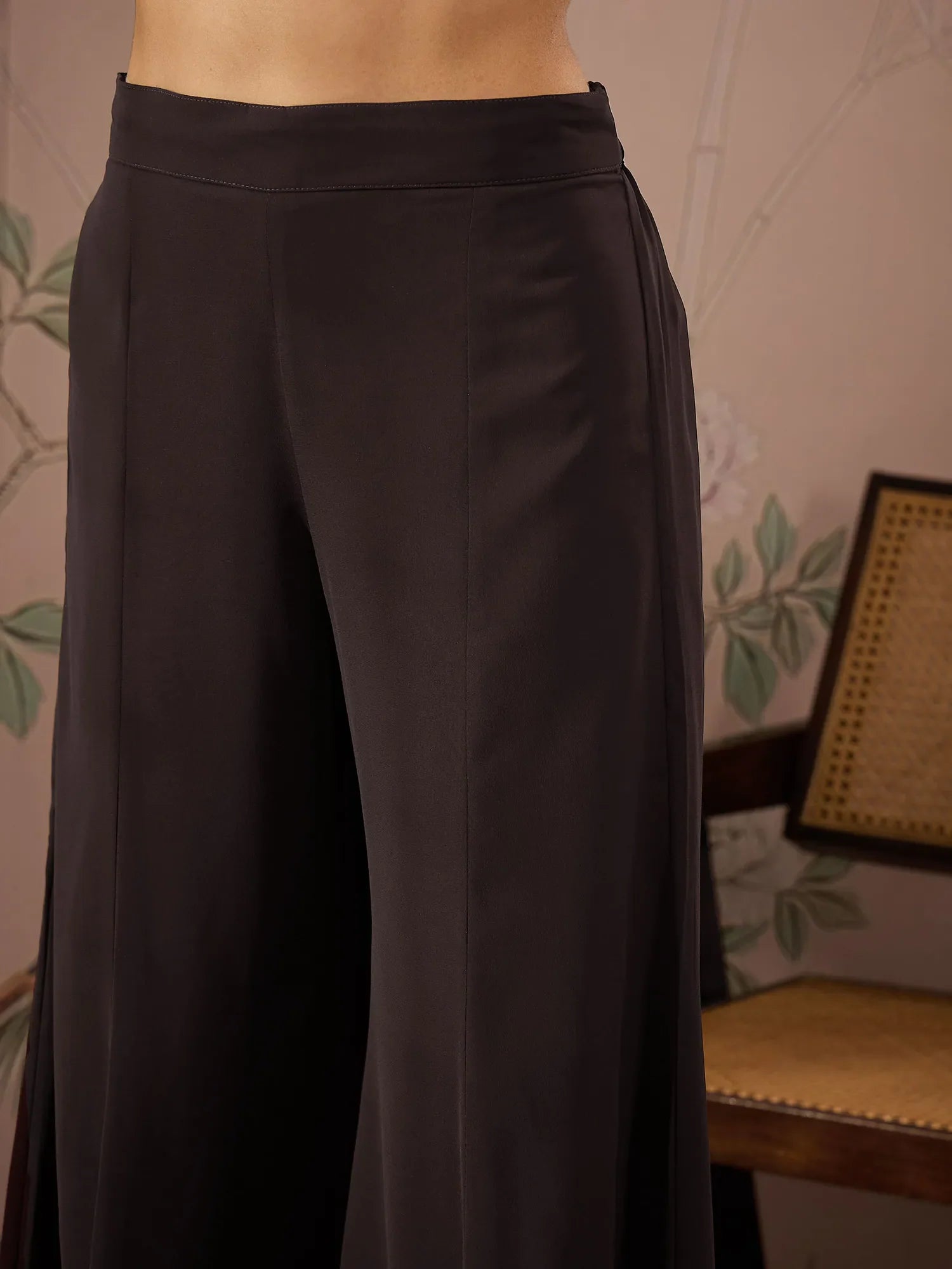 Brown Sequin Short Kurta Palazzo Set - Women's Fashion