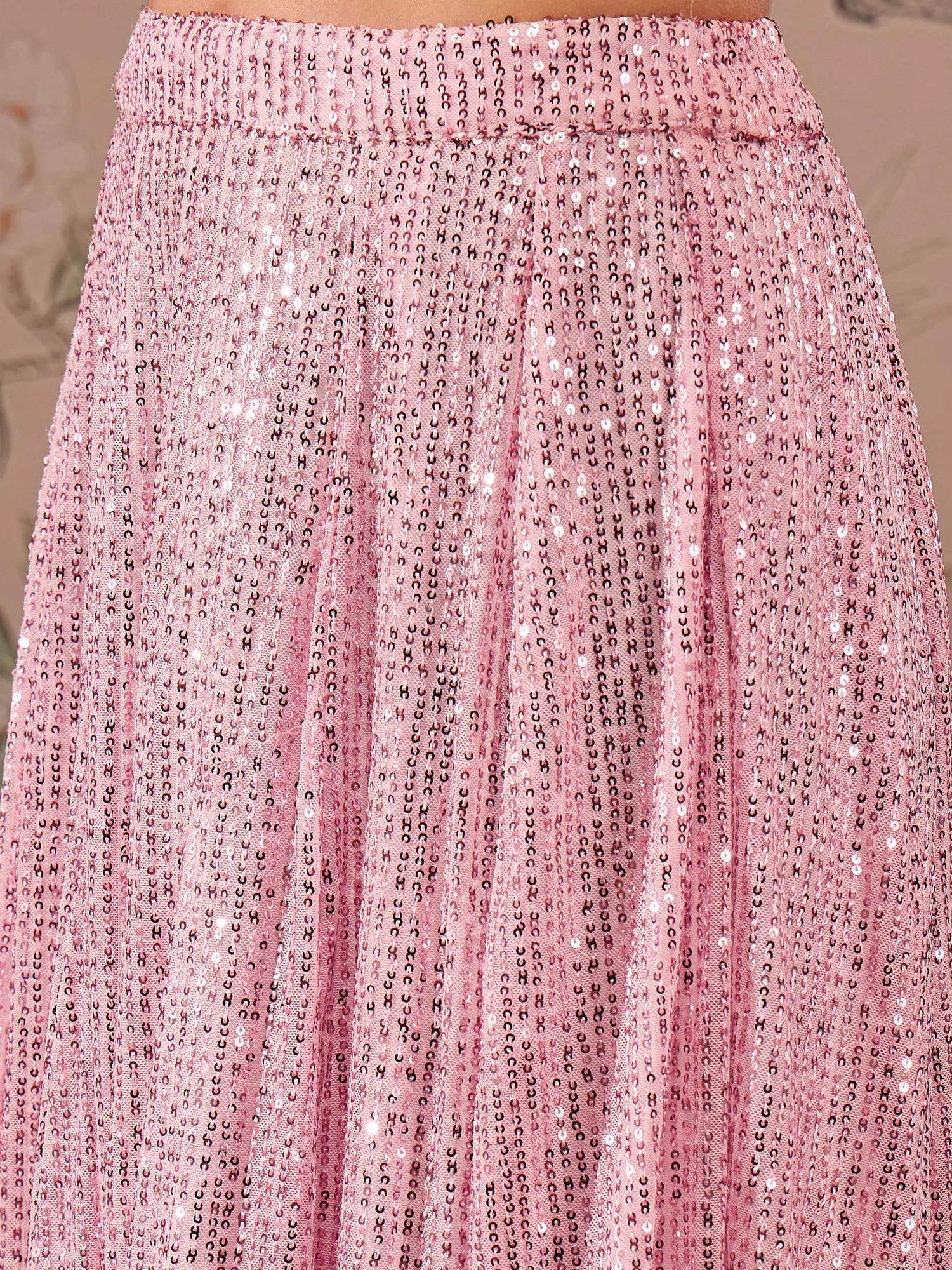 Pink Sequin Lehenga Choli - Women's Party Wear Lehenga