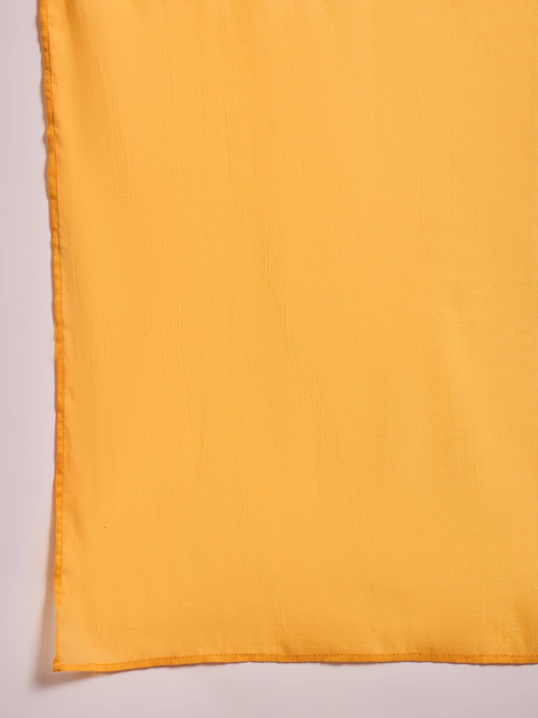 Women Yellow Floral Cambric V Neck Kurta With Pencil Pants & Dupatta-SHSET96257