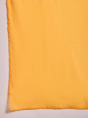 Women Yellow Floral Cambric V Neck Kurta With Pencil Pants & Dupatta-SHSET96257