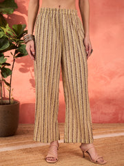 Women Off White & Green Floral Anarkali Kurta With Pencil Pants & Dupatta-SHSET96321