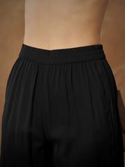Women Black Embroidered Peplum Top With Pants-SHSET96532