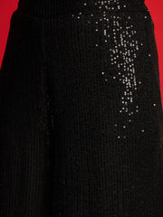 Women Black Sequence Top With A Line Palazzo-SHSET96570