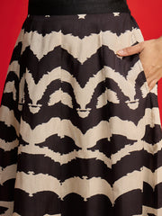 Women Black Velvet Peter Pan Crop Top With Anarkali Skirt-SHSET96589