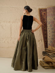 Women Fuchsia Velvet Embroidered Short Kurta With Farshi Salwar-SHSET96614XS