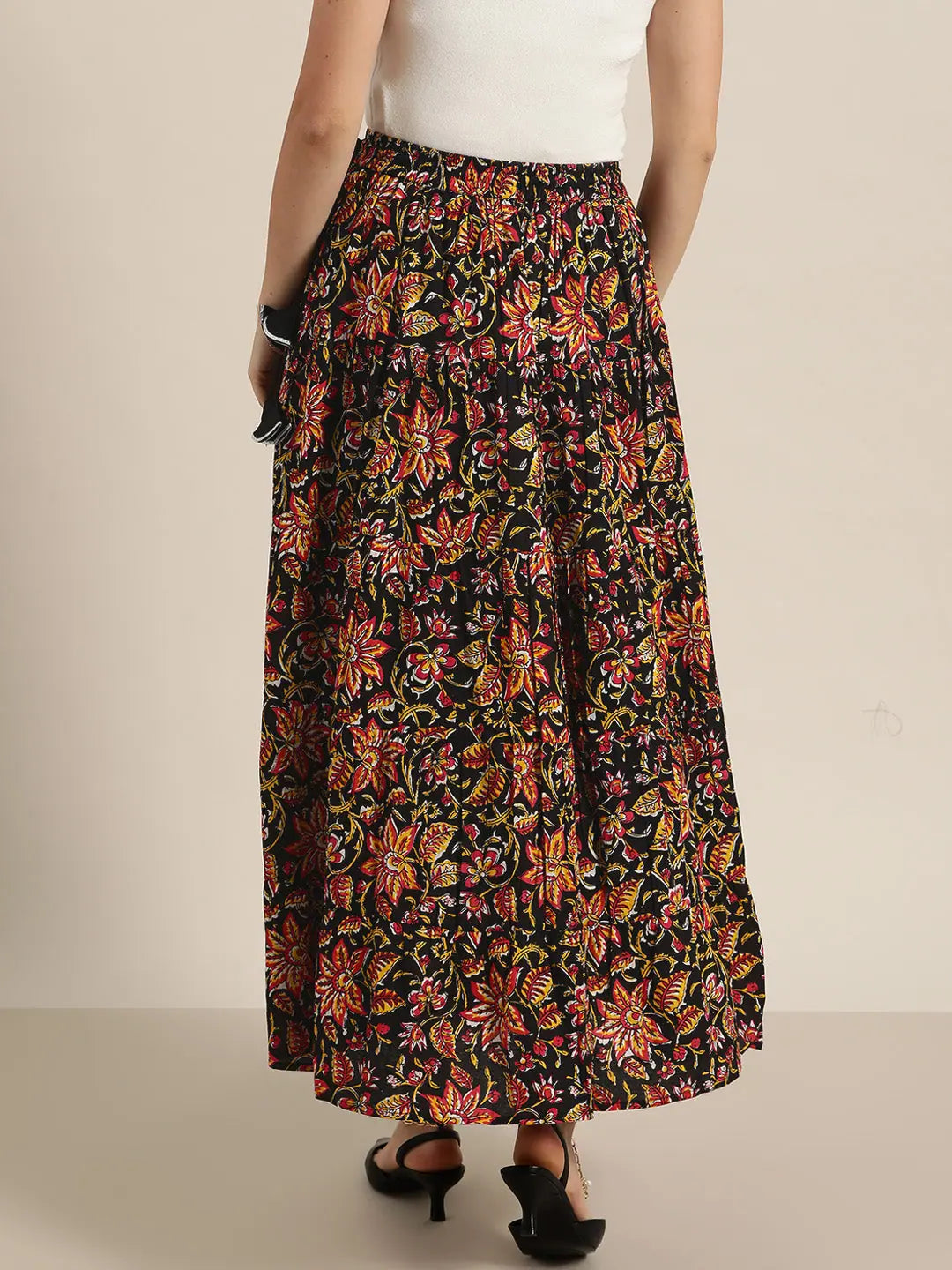 Black Floral Skirt - Women's Ethnic Wear & Long Ethnic Skirts