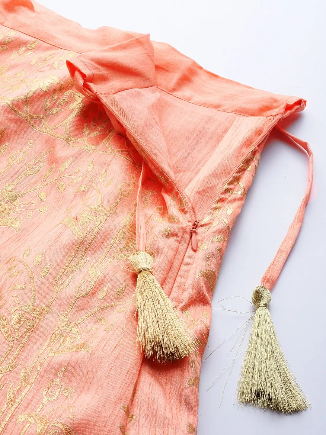 Peach Foil Print Anarkali Skirt | Women's Ethnic Wear