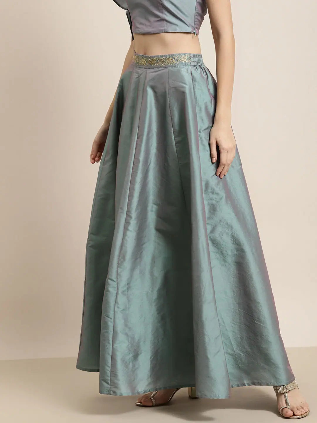 Sea Green Embroidered Anarkali Skirt | Ethnic Skirts for Women