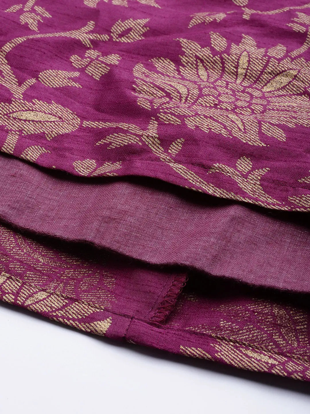 Purple Floral Jacquard Skirt | Long Ethnic Skirts for Women