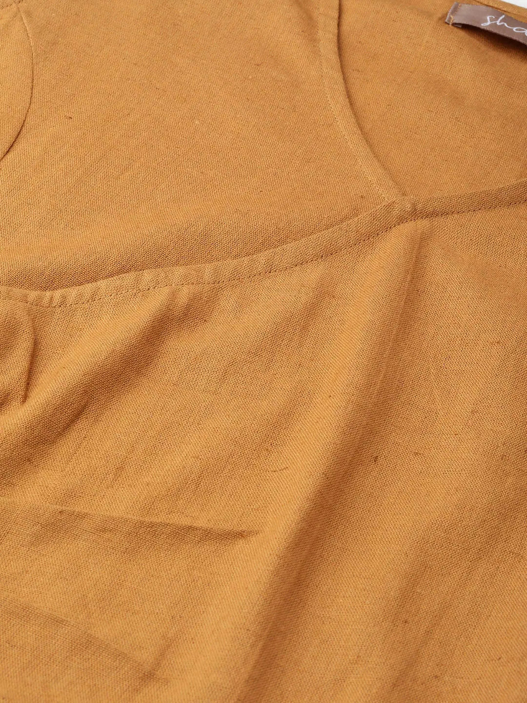 Brown Wrap Sleeveless Top | Cotton Flex Comfort Fit