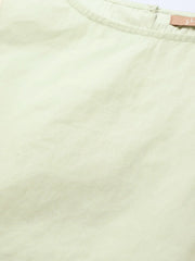 Pista Green & White Organdy Top