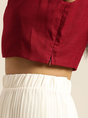 Maroon Sleeveless Crop Top