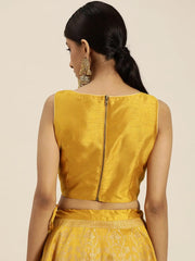 Mustard Sweetheart Neck Crop Top